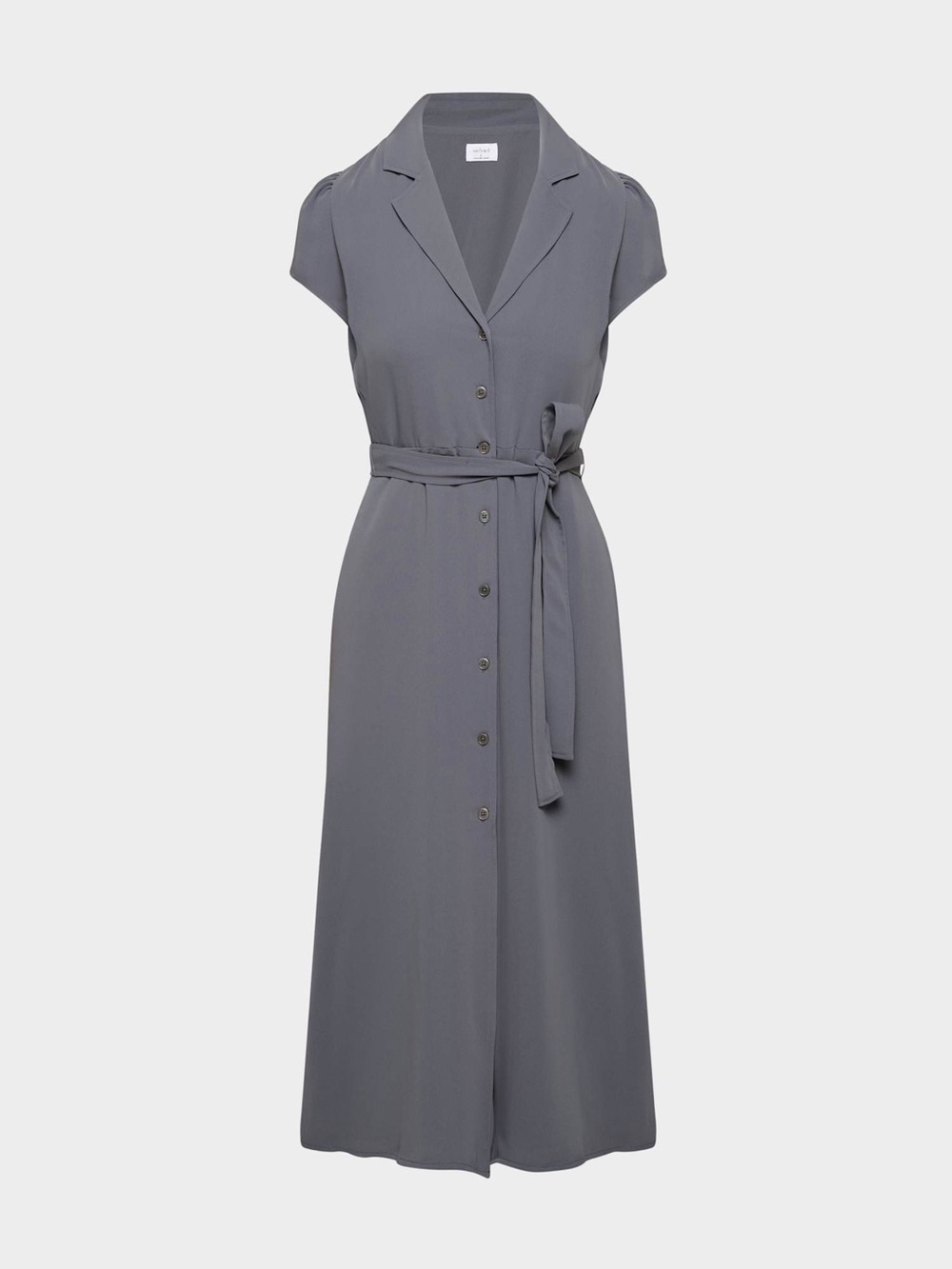 Aritzia Wilfred Shirt Dress Vintage Navy Midi Button Front Size M - Picture 5 of 11